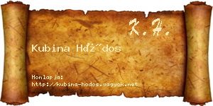 Kubina Hódos névjegykártya
